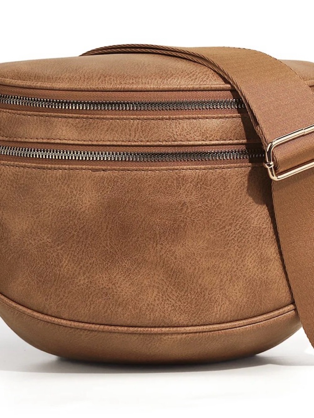 Vegan Leather Crossbody Sling Bag in Dark Brown